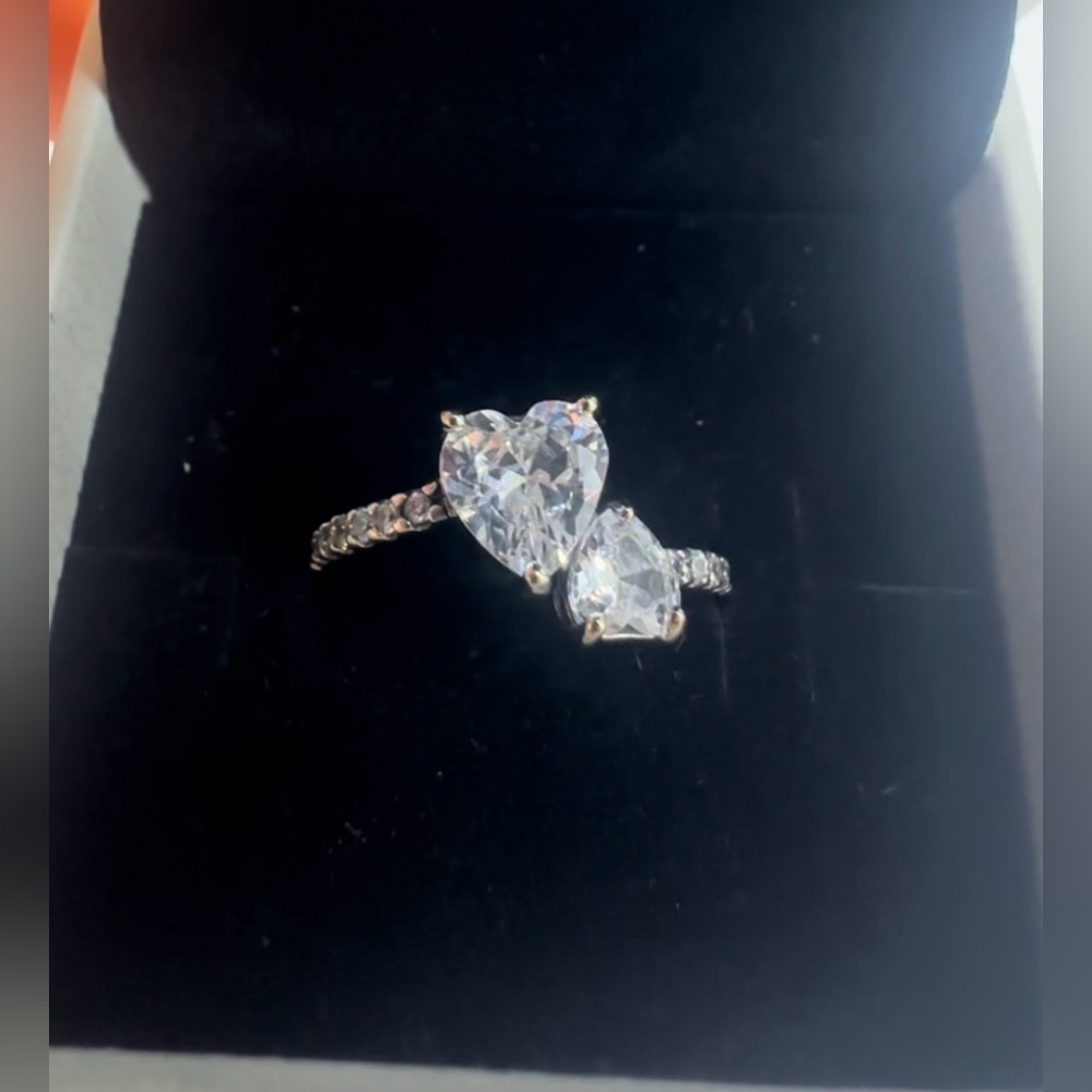 Pandora Silver Heart Duo Ring - Picture 2 of 2